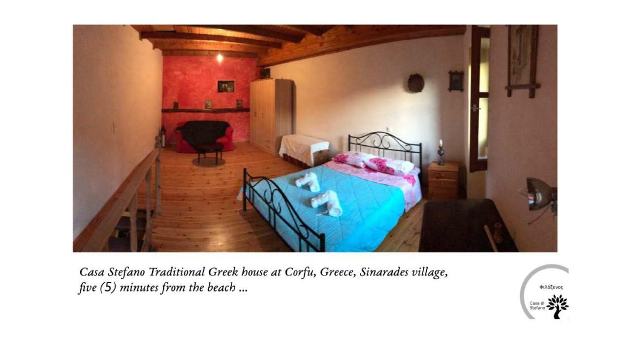 Country Traditional House In Corfu Village, Greece Sinarades Экстерьер фото